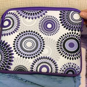 Purple and Black Geometric Patterned ipad\tablet bag
